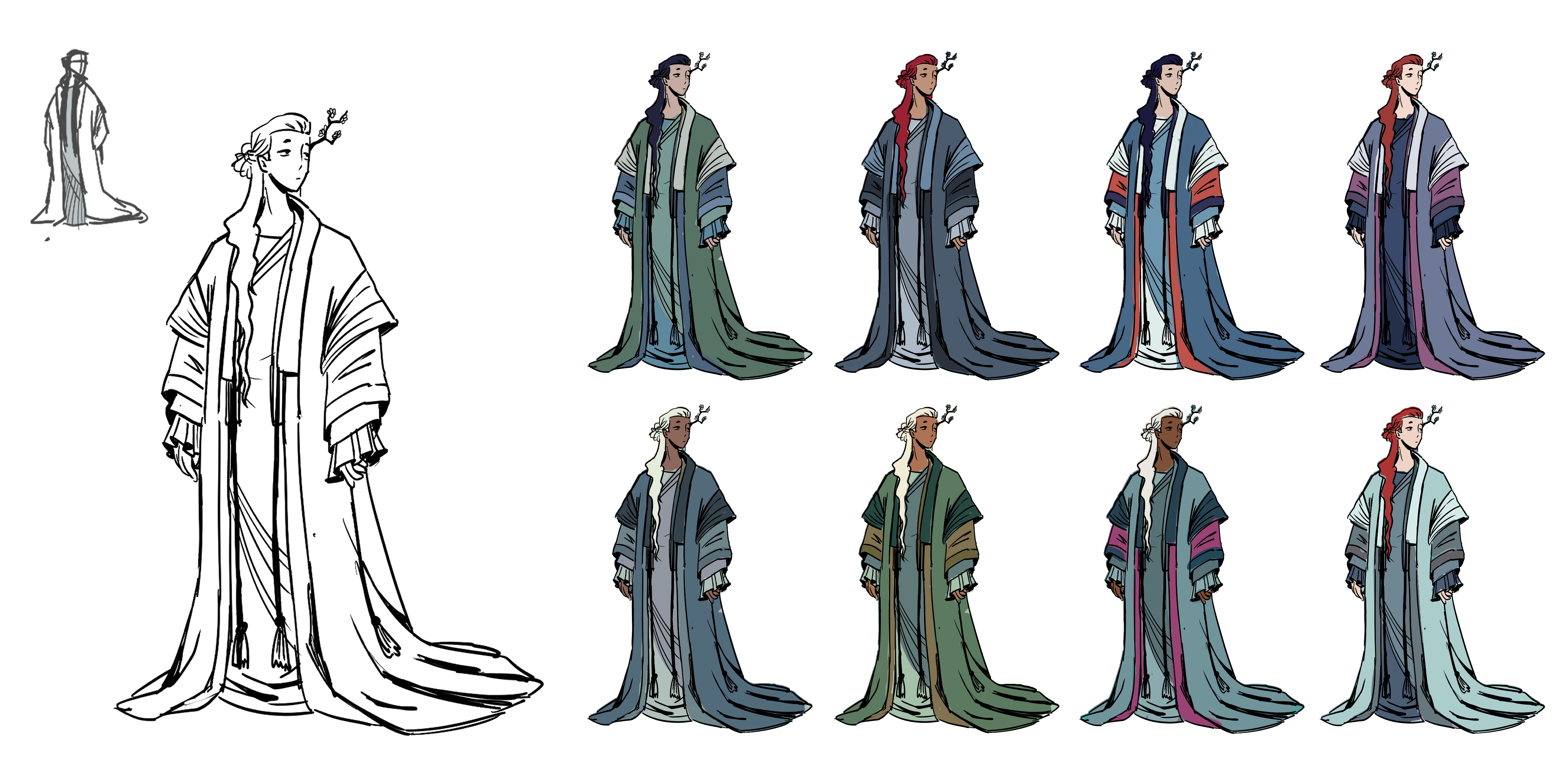 Character sketch and colour tests